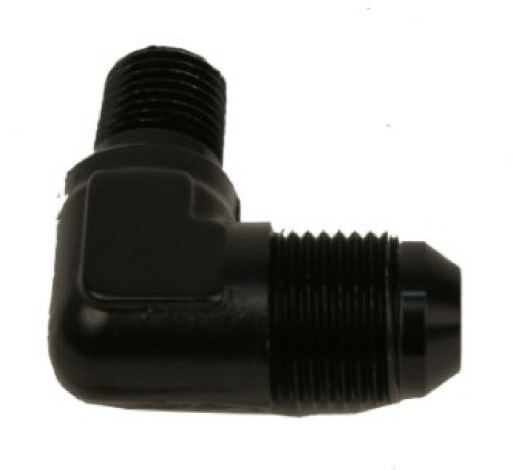 Aeromotive 15667 1/4-MNPT to AN-08 Elbow Fitting, 90-Deg, Black - Fuel Line Fittings and Adapters Car Part People