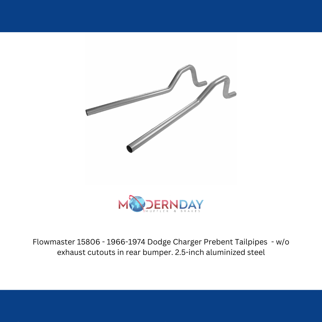 Flowmaster 15806 - 1966-1974 Dodge Charger Prebent Tailpipes  - w/o exhaust cutouts in rear bumper. 2.5-inch aluminized steel