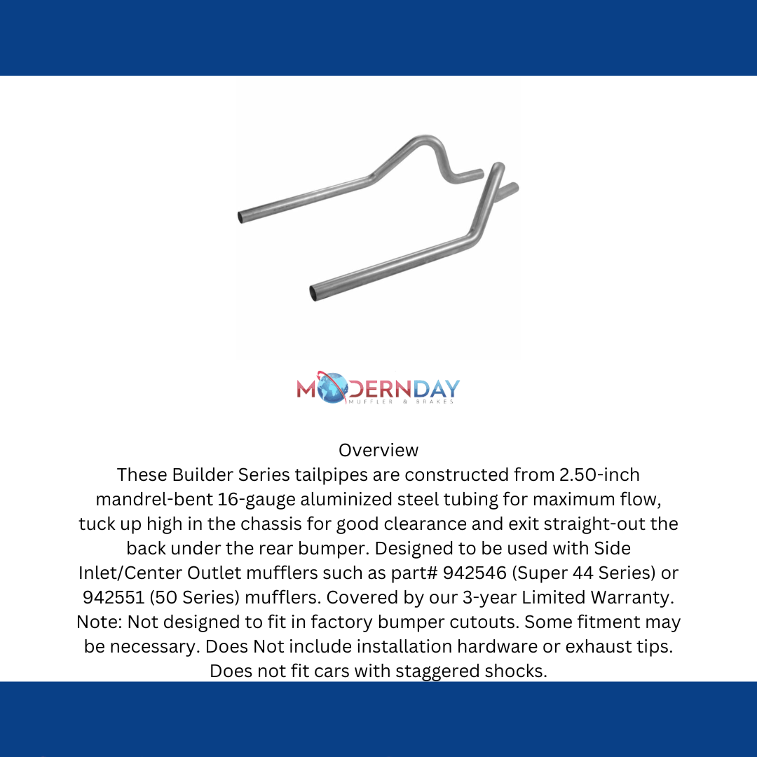 1964-1972 Ford Mustang Prebent Tailpipes Flowmaster 15807