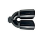 2.5" ID X3.5"X10.5" Dual Double Wall Slant Cut S/S Black Exhaust Tip 1626BK