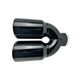 2.5" ID X3.5"X10.5" Dual Double Wall Slant Cut S/S Black Exhaust Tip 1626BK