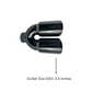 2.5" ID X3.5"X10.5" Dual Double Wall Slant Cut S/S Black Exhaust Tip 1626BK