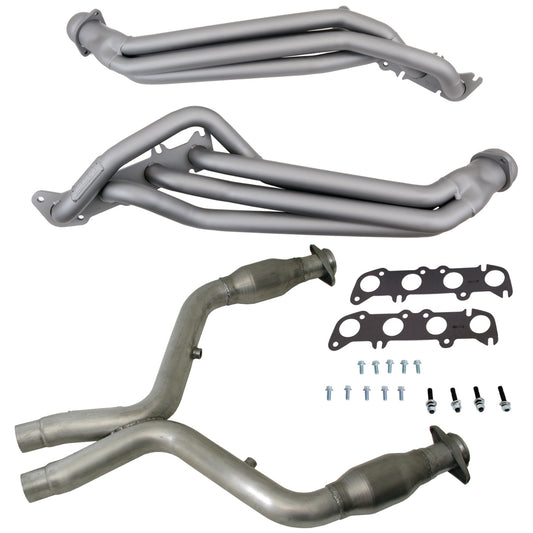 Fits 2011-2014 Mustang GT 1-3/4 Tube Headers, Short Mid X Pipe w/Converter-16331 - Car Part People