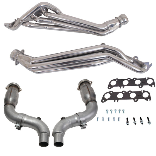 Fits 2015-23 Mustang GT 1-3/4 Long Tube Header, Short Mid Pipe w/Converter-16336 - Car Part People