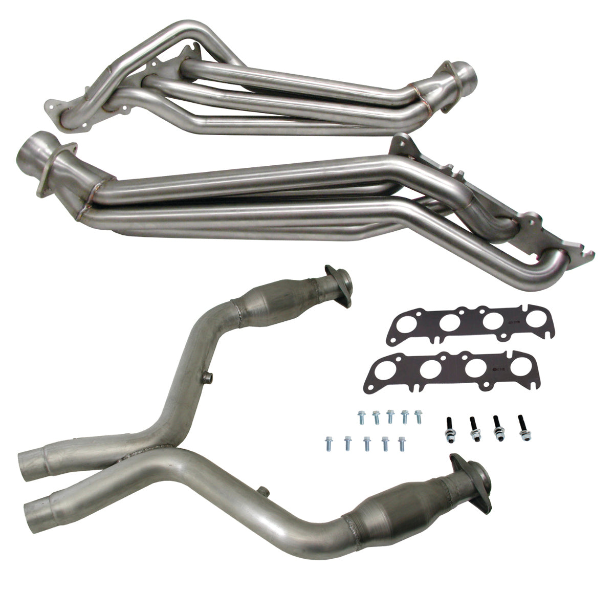 Fits 2011-2014 Mustang GT 1-3/4 Tube Headers, Short Mid X Pipe w/Converter-16337 - Car Part People