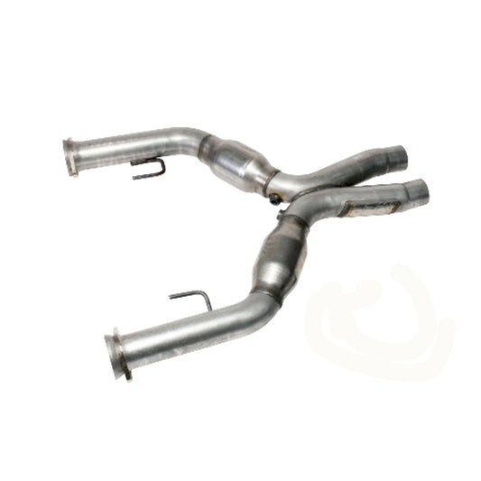 Fits 2005-2010 Mustang GT 2-3/4 Short Mid X Pipe w/High Flow Catalytic-1637 - Car Part People