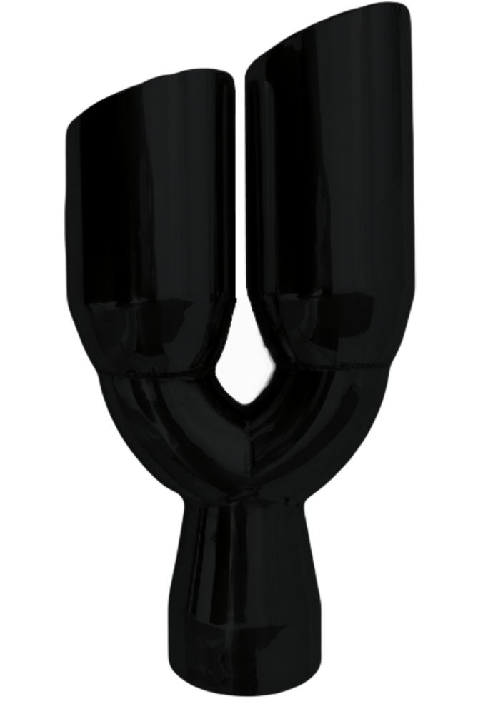 3" IDX3.5"X13.5" -Dual Double Wall Slant Cut S/S Black Exhaust Tip 1637BK