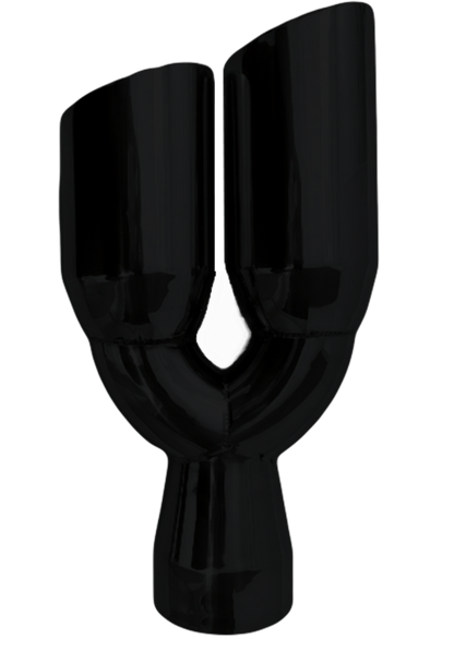 3" IDX3.5"X13.5" -Dual Double Wall Slant Cut S/S Black Exhaust Tip 1637BK