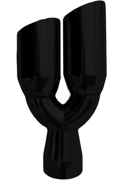 3" IDX3.5"X13.5" -Dual Double Wall Slant Cut S/S Black Exhaust Tip 1637BK