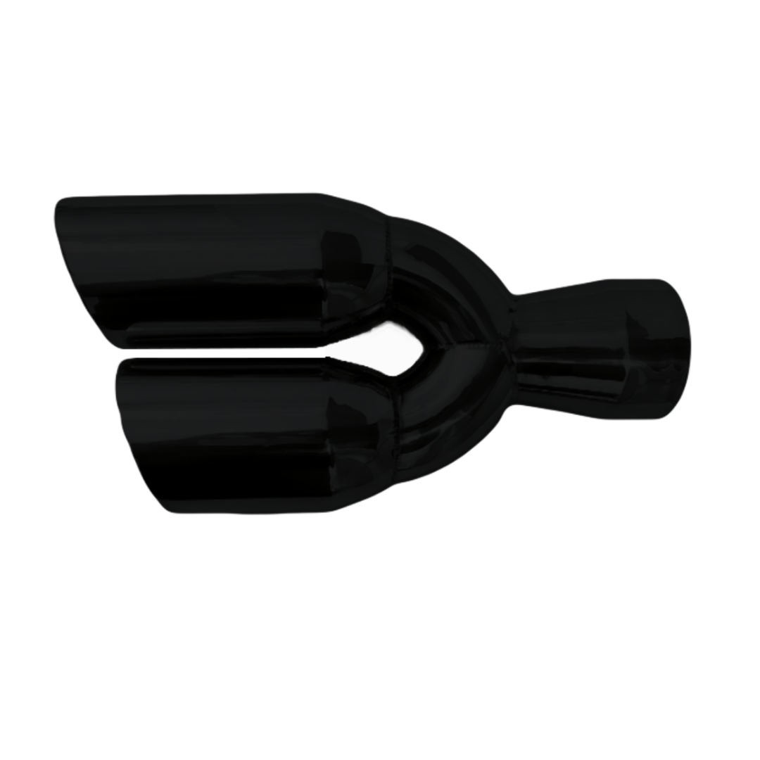 3" IDX3.5"X13.5" -Dual Double Wall Slant Cut S/S Black Exhaust Tip 1637BK