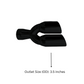 3" IDX3.5"X13.5" -Dual Double Wall Slant Cut S/S Black Exhaust Tip 1637BK