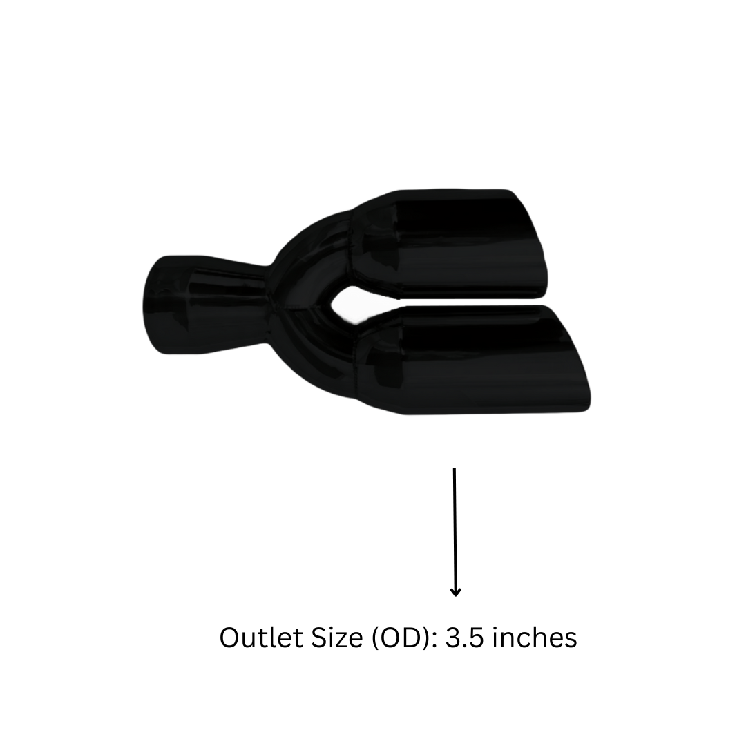3" IDX3.5"X13.5" -Dual Double Wall Slant Cut S/S Black Exhaust Tip 1637BK