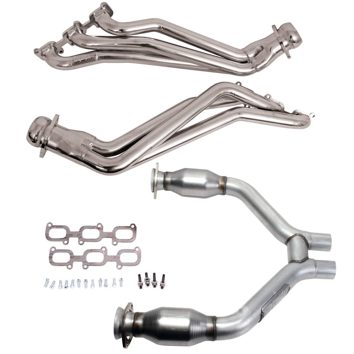 Fits 2015-2017 Mustang V6 1-3/4 Tube Headers, Short Mid H Pipe w/Converter-16424 - Car Part People