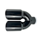 3" IDX4"X12" -Dual Double Wall Slant Cut S/S Gloss Black Exhaust Tip 1648BK
