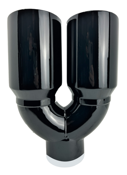 3" IDX4"X12" -Dual Double Wall Slant Cut S/S Gloss Black Exhaust Tip 1648BK