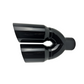 3" IDX4"X12" -Dual Double Wall Slant Cut S/S Gloss Black Exhaust Tip 1649BK