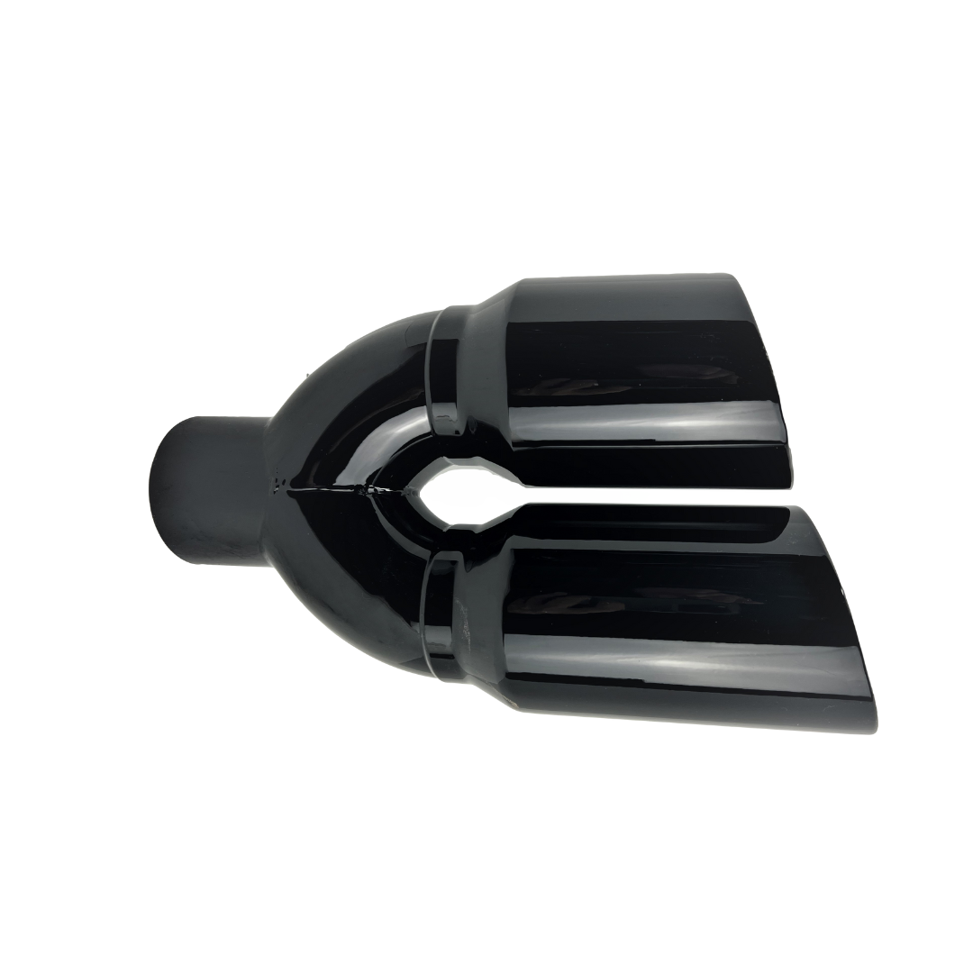 3" IDX4"X12" -Dual Double Wall Slant Cut S/S Gloss Black Exhaust Tip 1649BK