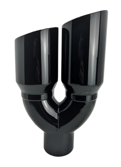 3" IDX4"X12" -Dual Double Wall Slant Cut S/S Gloss Black Exhaust Tip 1649BK