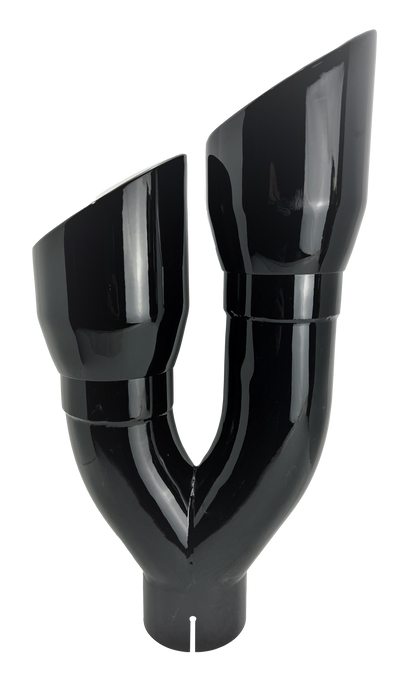 3" IDX4"X16" -Dual Double Wall Slant Cut S/S Gloss Black Exhaust Tip 1690BK