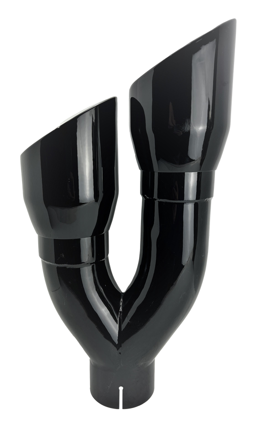 3" IDX4"X16" -Dual Double Wall Slant Cut S/S Gloss Black Exhaust Tip 1690BK