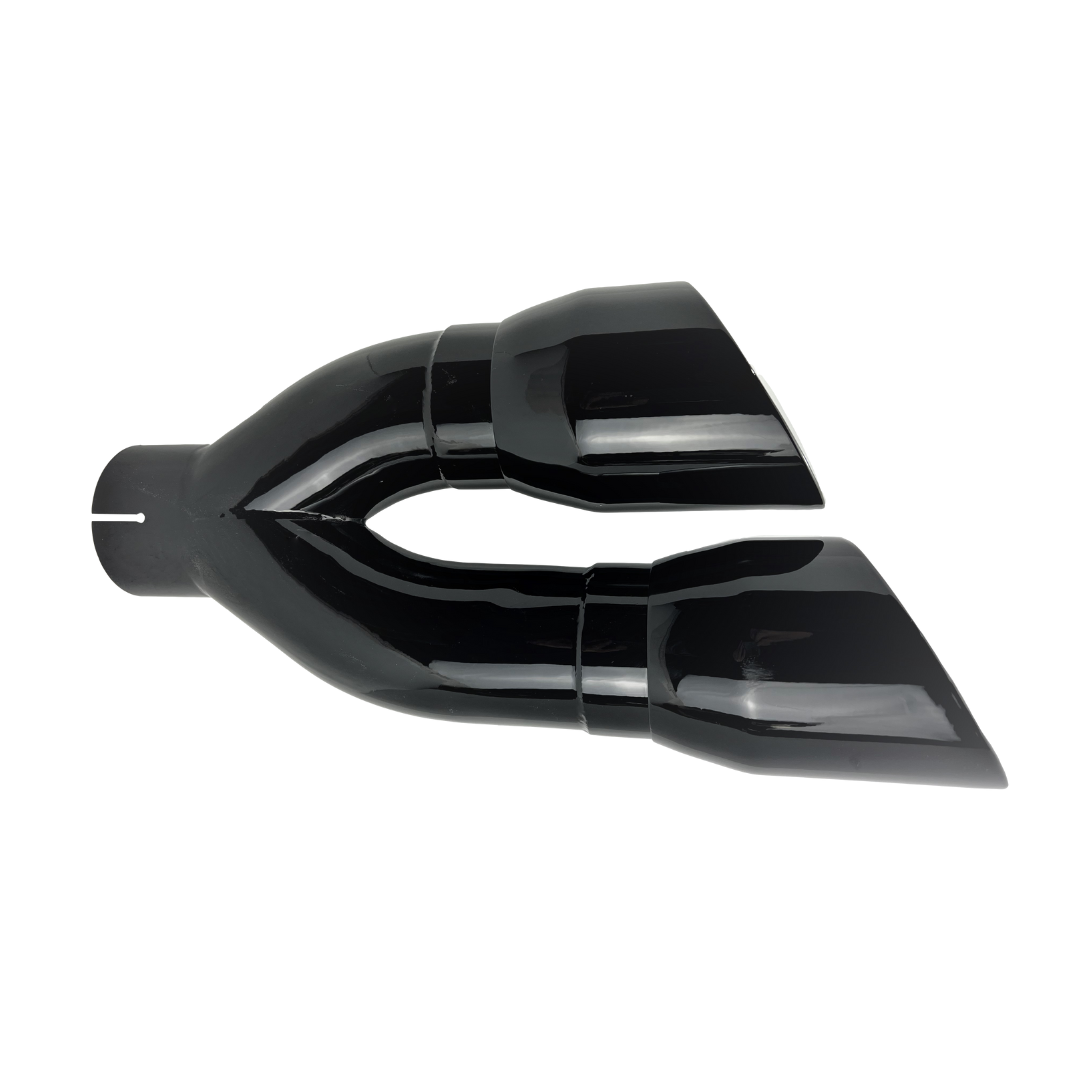 3" IDX4"X16" -Dual Double Wall Slant Cut S/S Gloss Black Exhaust Tip 1690BK
