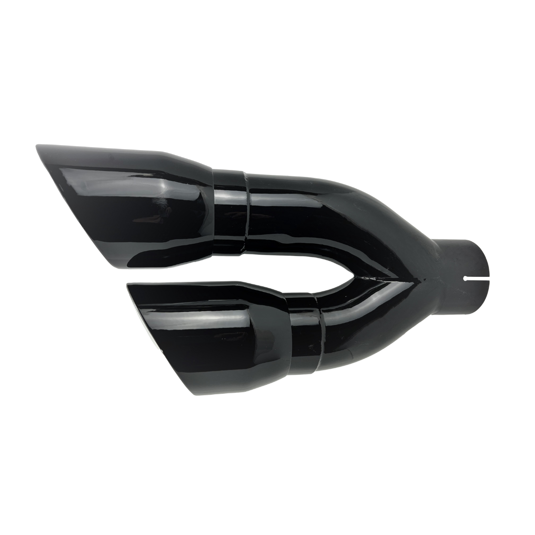 3" IDX4"X16" -Dual Double Wall Slant Cut S/S Gloss Black Exhaust Tip 1690BK