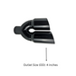 3" IDX4"X16" -Dual Double Wall Slant Cut S/S Gloss Black Exhaust Tip 1690BK