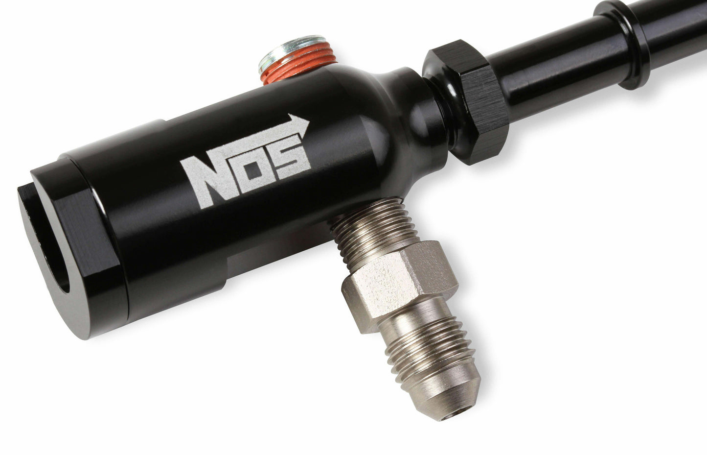 NOS Fuel Line Adapter 17002NOS; Quick Connect Black Anodized 3/8 SAE x 3/8 SAE