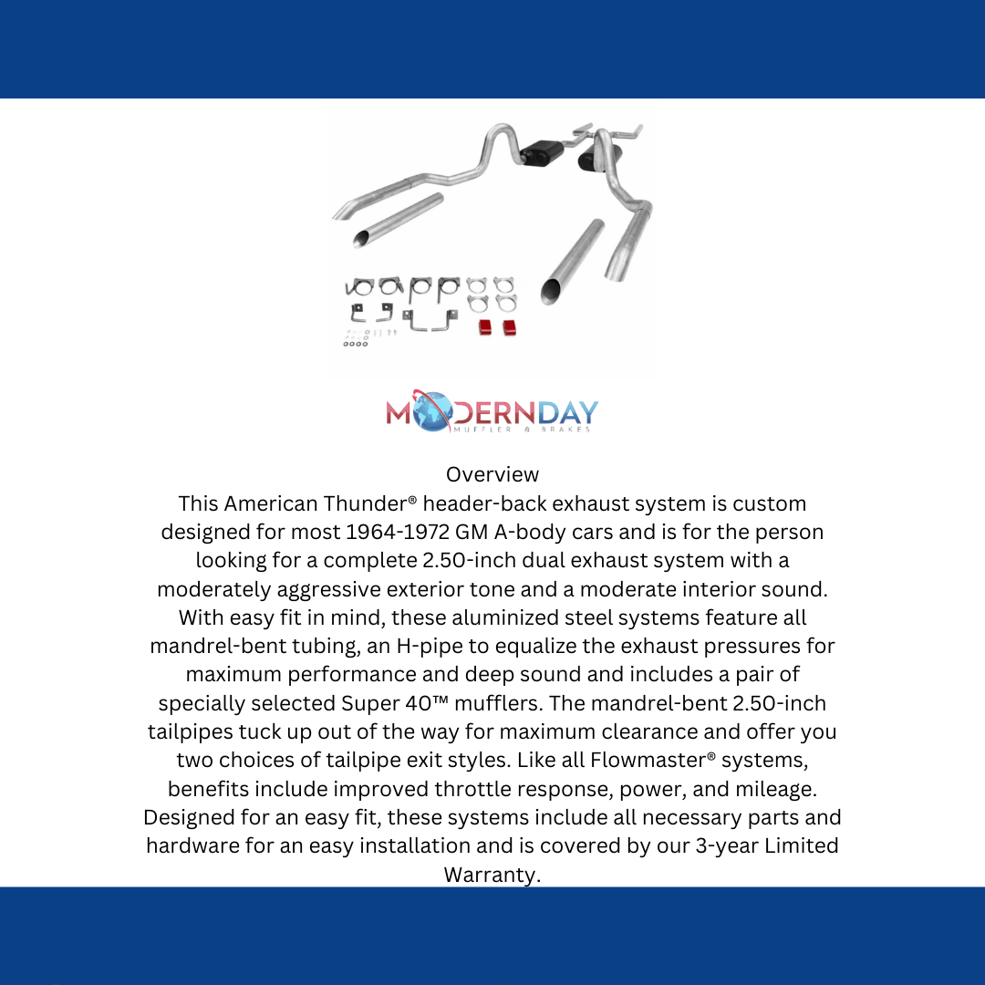 1964-1972 Chevrolet Chevelle Header-back Exhaust System Flowmaster American Thunder