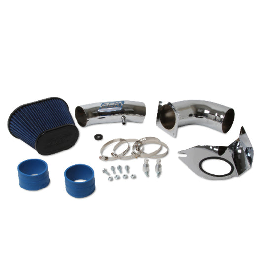 Fits 1994-95 Mustang 5.0 Cold Air Intake- Fenderwell Style (Powder Chrome)-1712 - Car Part People