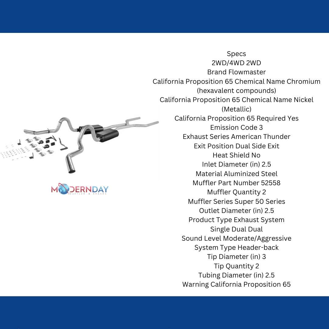1964-1972 Chevrolet El Camino Header-back Exhaust System Flowmaster American Thu
