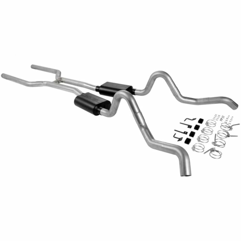 Flowmaster 17202 - 1964-1967 Chevrolet Chevelle Header-back Exhaust System Flowmaster American Thun - 3.0 aluminized pipes
