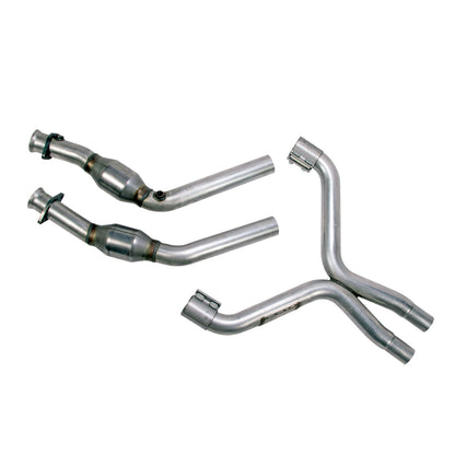Fits 2011-2014 Ford Mustang V6 3.7L Full X Pipe With Catalytic Converters-1814 - Car Part People