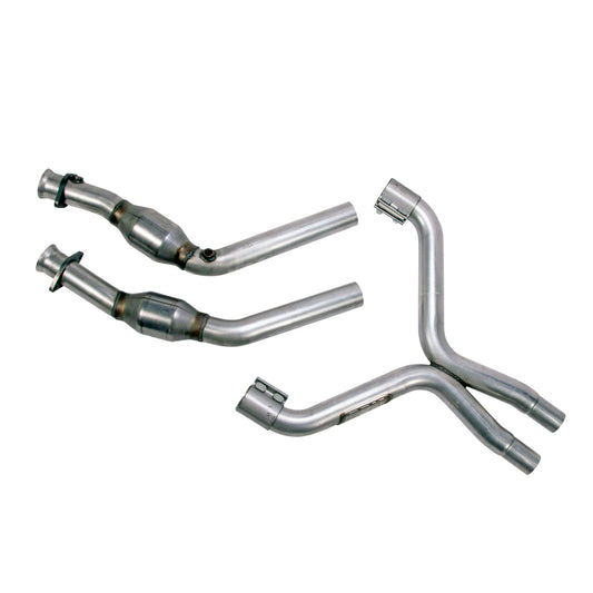 Fits 2011-2014 Ford Mustang V6 3.7L Full X Pipe With Catalytic Converters-1814 - Car Part People