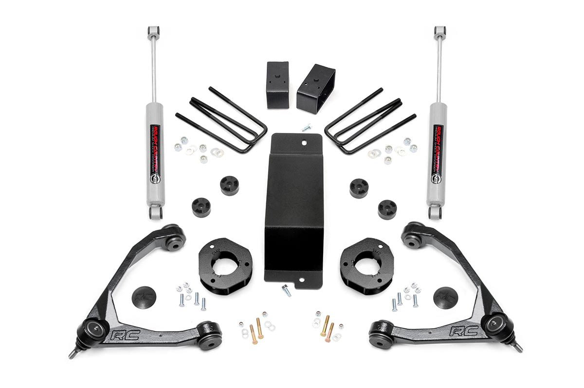 Fits Chevy/GMC 1500 (07-16) 3.5 Inch Lift Kit; Alum/Cast Steel; 19431A