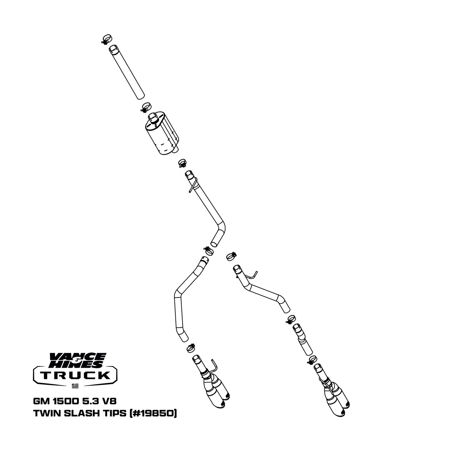 Fits 2019-2024 Chevrolet Silverado 1500 Cat Back  Exhaust System 19850-VAH