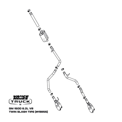 Fits 2019-2023 Chevrolet Silverado 1500 Cat Back Exhaust System 19855-VAH