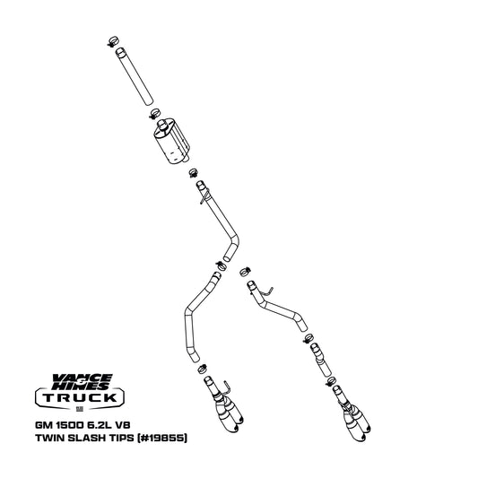 Fits 2019-2023 Chevrolet Silverado 1500 Cat Back Exhaust System 19855-VAH