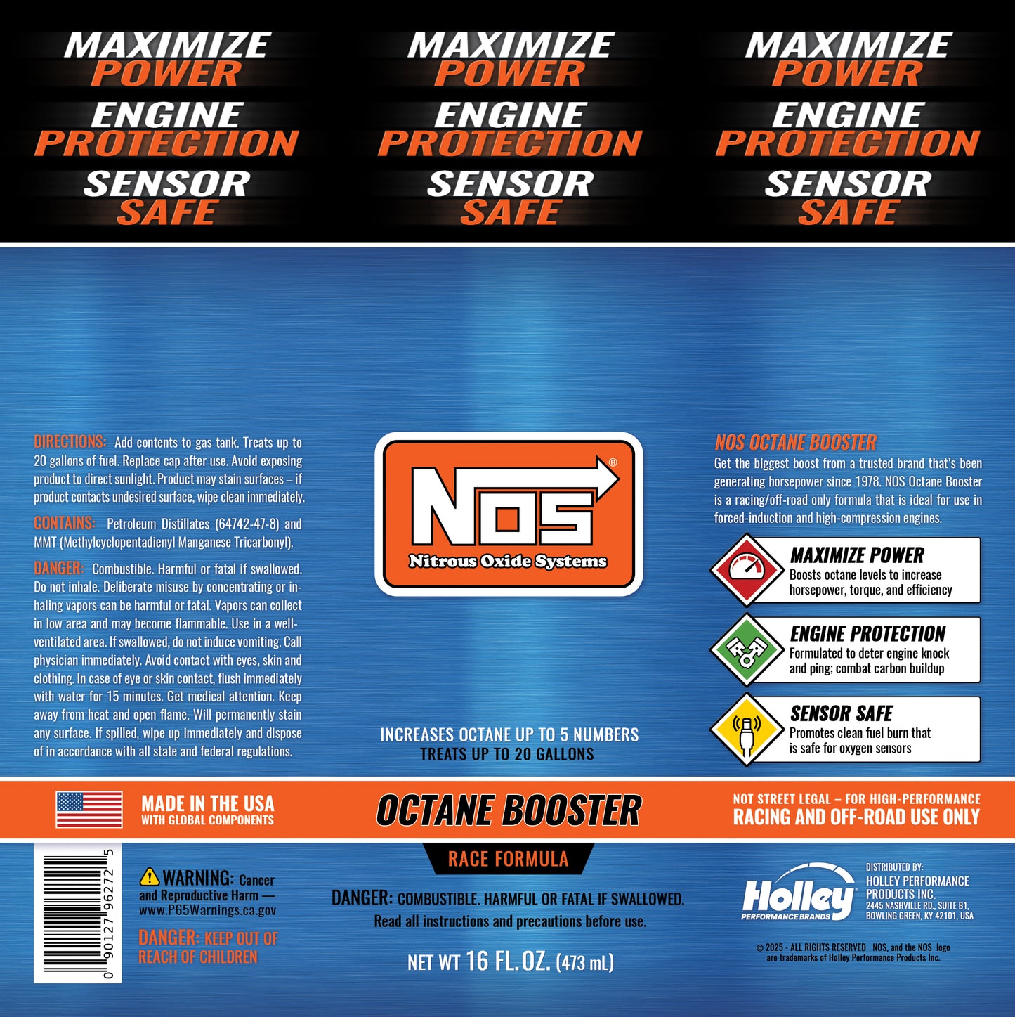 NOS Octane Booster 16oz Bottle 120-NOSOB-16