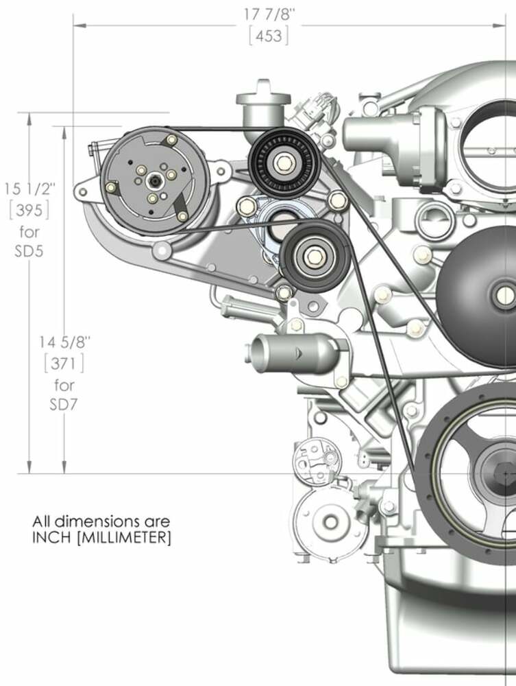Polished Passenger's Side Bracket Only (A/C)-Fits Sanden SD508 or SD7 20-134P