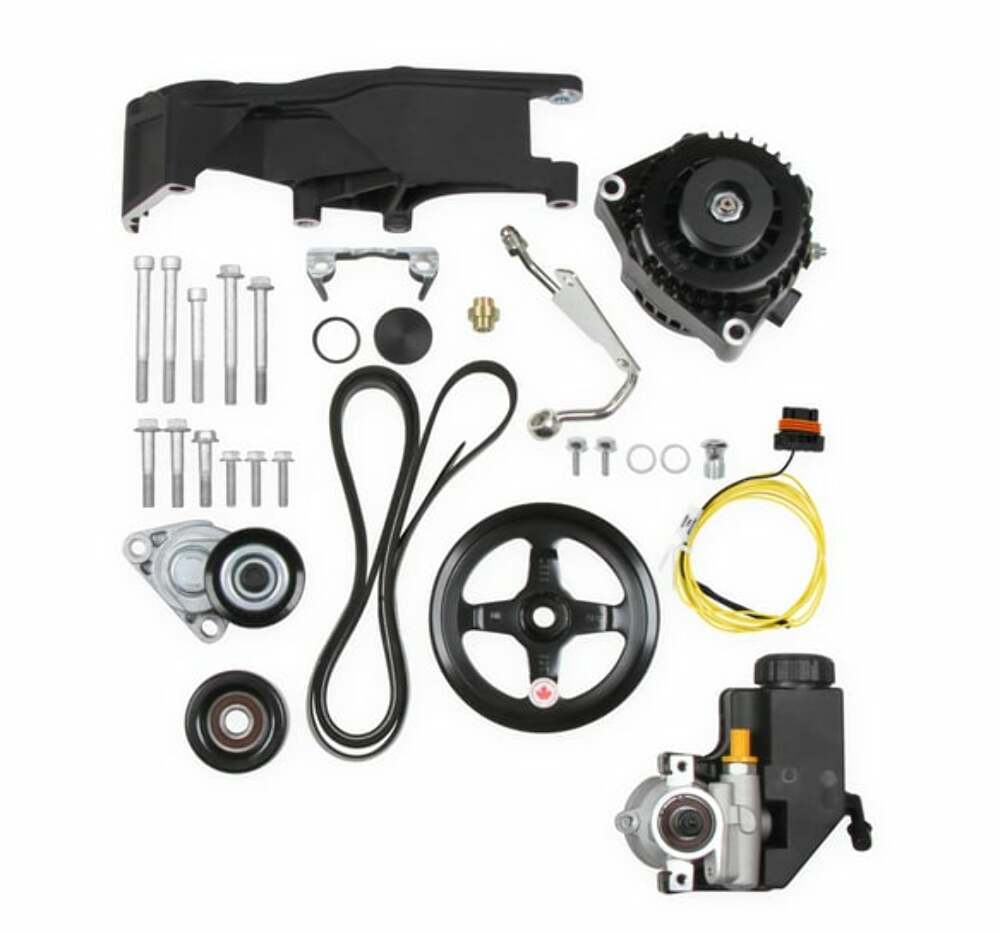 Low LS Drive System (Alt, P/S w/o A/C) Driver's Side- Black Finish - 20-156BK