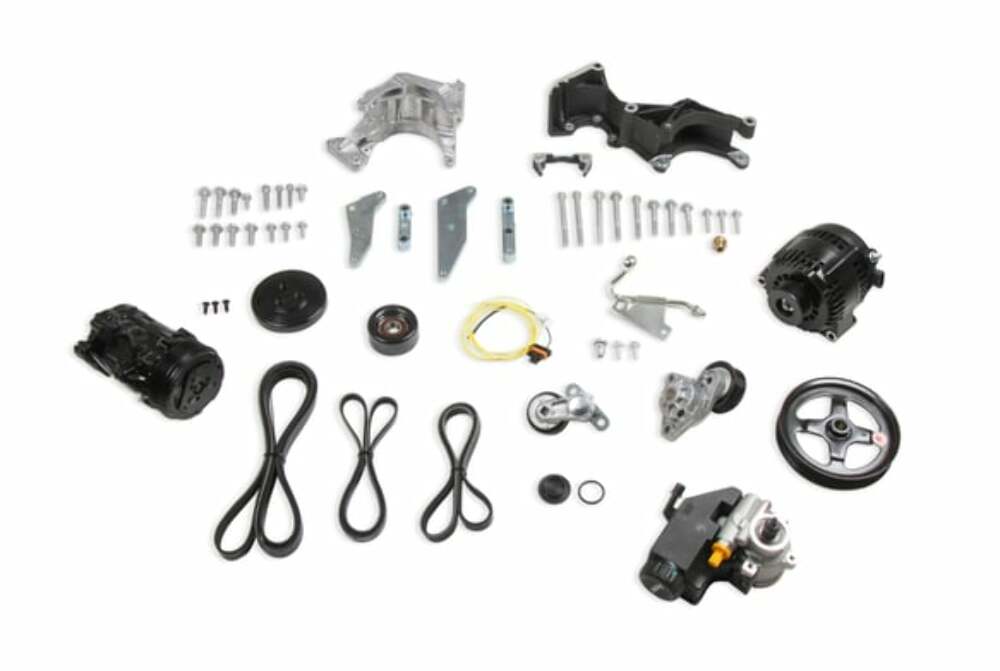 Low LS Complete Accessory Drive System (Alt, P/S & A/C)- Polished Finish 20-162P