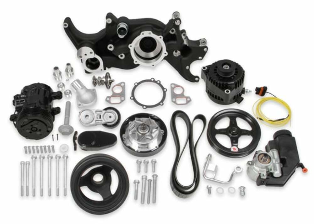 HOLLEY 20-185BK Mid-Mount Complete LS Accessory Drive System