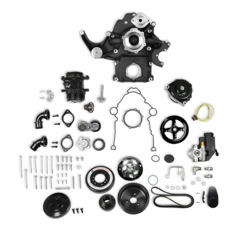 Fits 1974-93 Dodge Ramcharger Holley Mid-Mount Complete Accessory Black 20-292BK