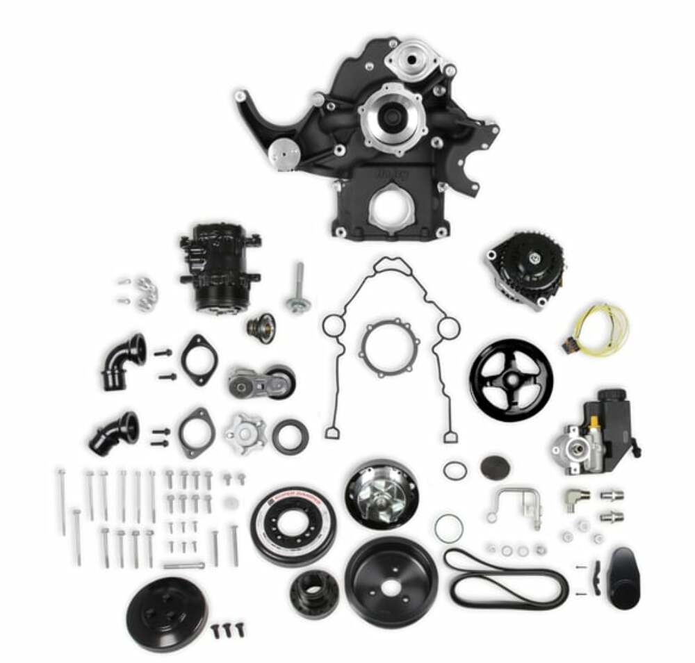 Fits 1974-93 Dodge Ramcharger Holley Mid-Mount Complete Accessory Black 20-293BK