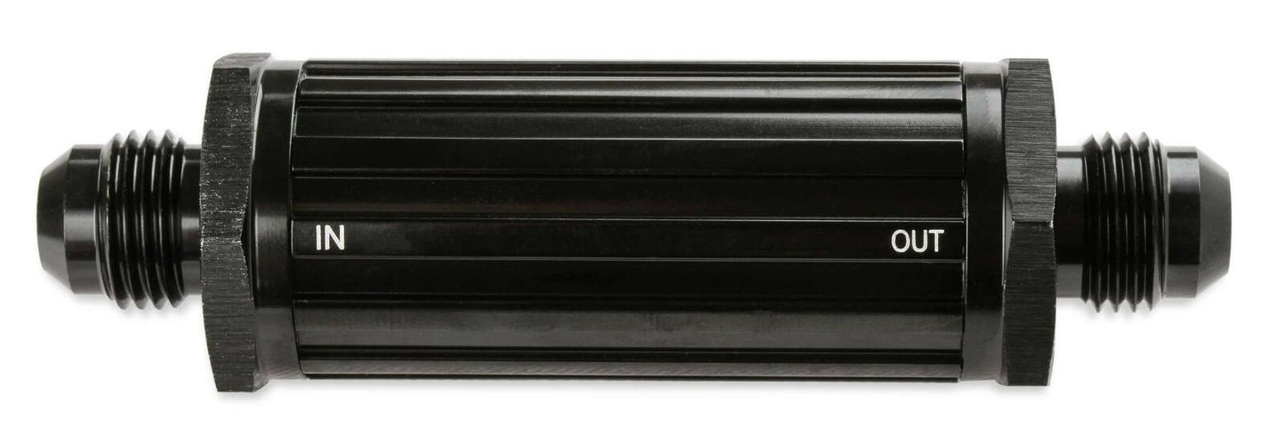 Mr. Gasket -6 AN Male Fuel Filter 30 Micron - Black - 2006-BL