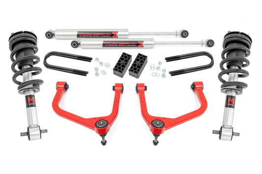 Rough Country 3.5 Inch Lift Kit - M1 Struts/M1 - Chevy Silverado 1500 2WD/4WD (2025) - 110440RED
