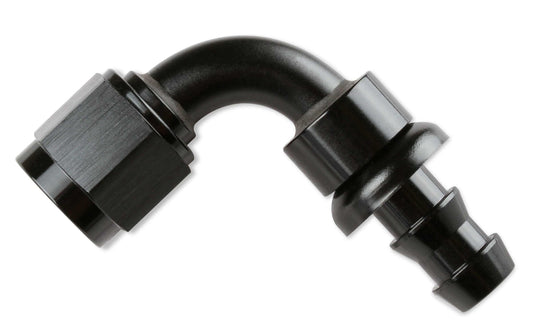 Mr. Gasket -6 AN 90 Degree Push-On Hose Ends - Black - 209006-BL
