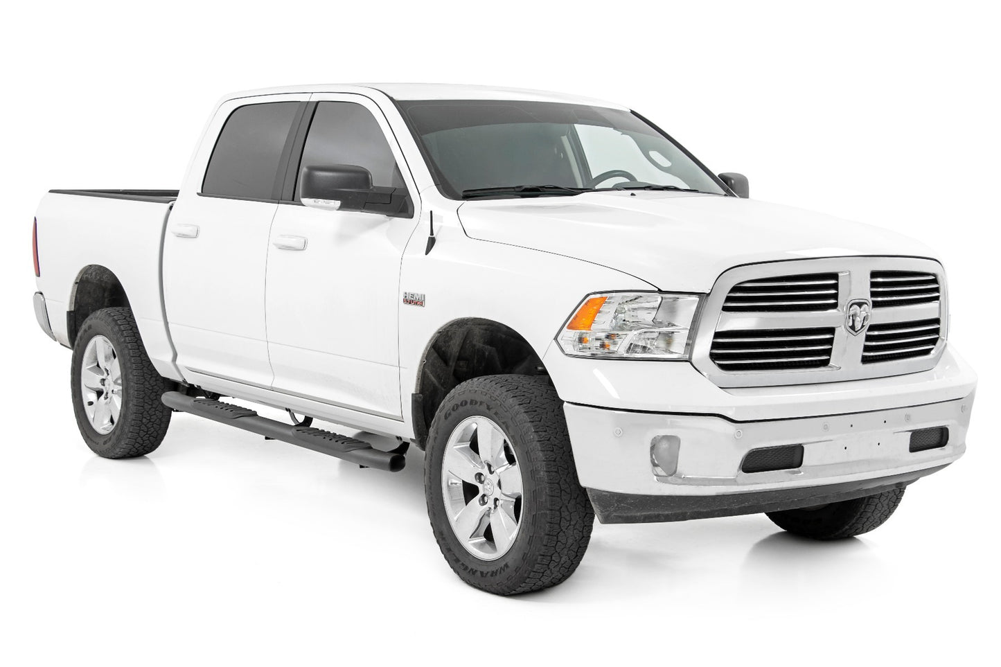Fits Ram 1500/2500/3500 2WD/4WD Oval Nerf Step; Crew Cab; Black; 21003