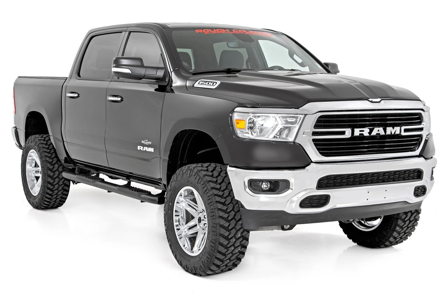 Fits Ram 1500 (19-25)/1500 TRX (21-24) Oval Nerf Step; Crew Cab; Black; 21004